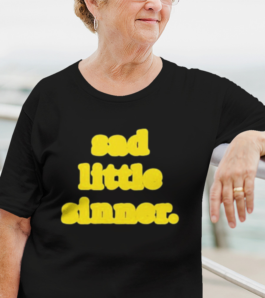 Sad Little Sinner Text Yellow Bold Font T-Shirt