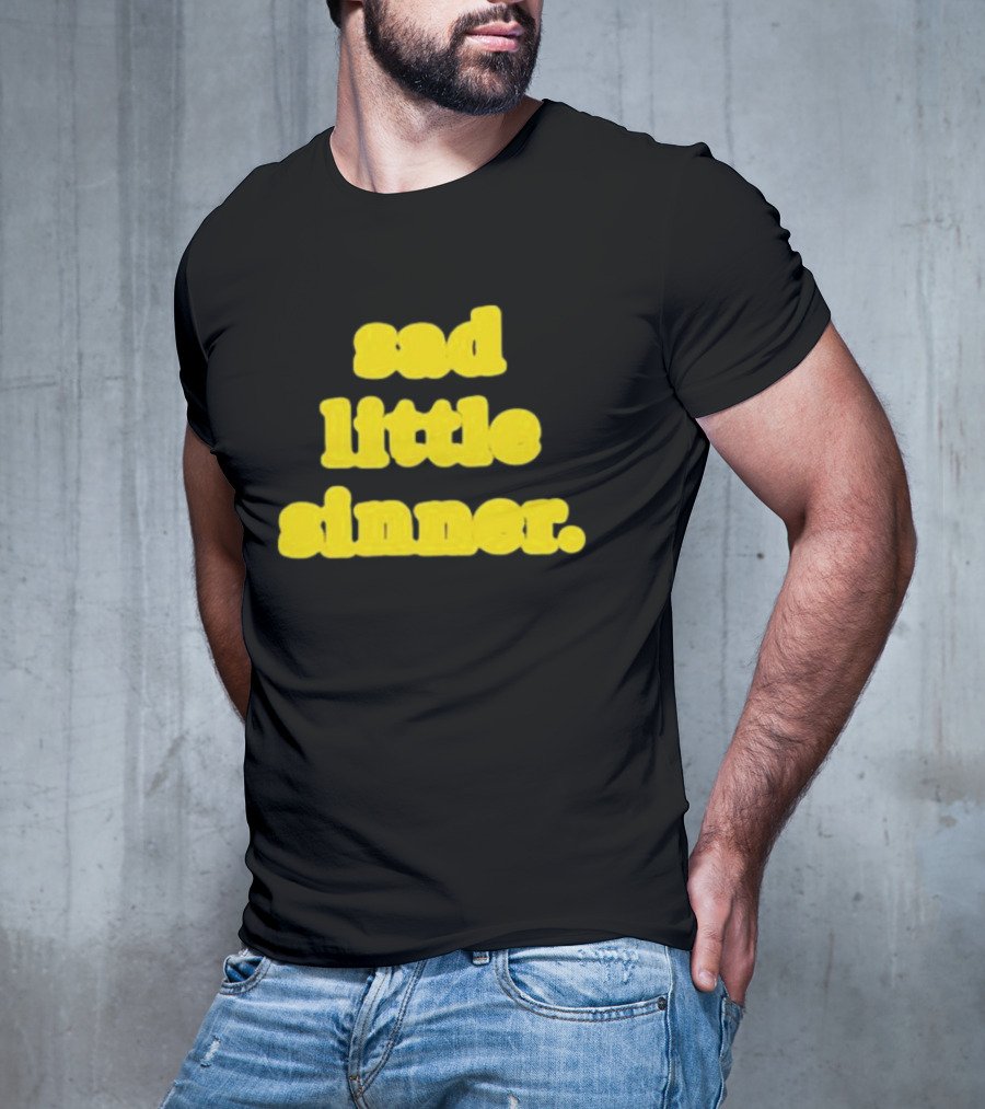 Sad Little Sinner Text Yellow Bold Font T-Shirt