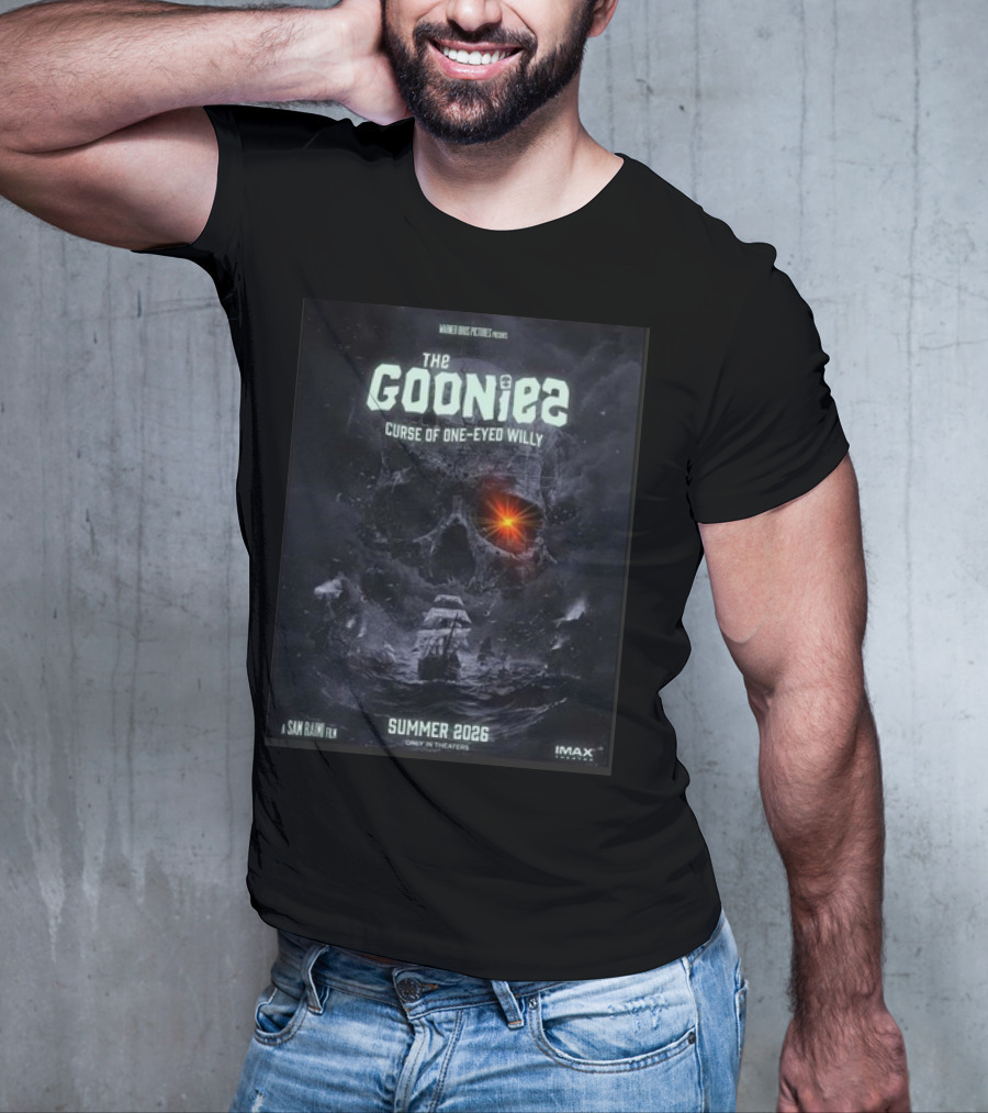 The Goonies 2 Curse Of One-Eyed Willy Summer 2026 IMAX Only In Theaters Warner Bros Pictures A Sam Raimi Film T-Shirt