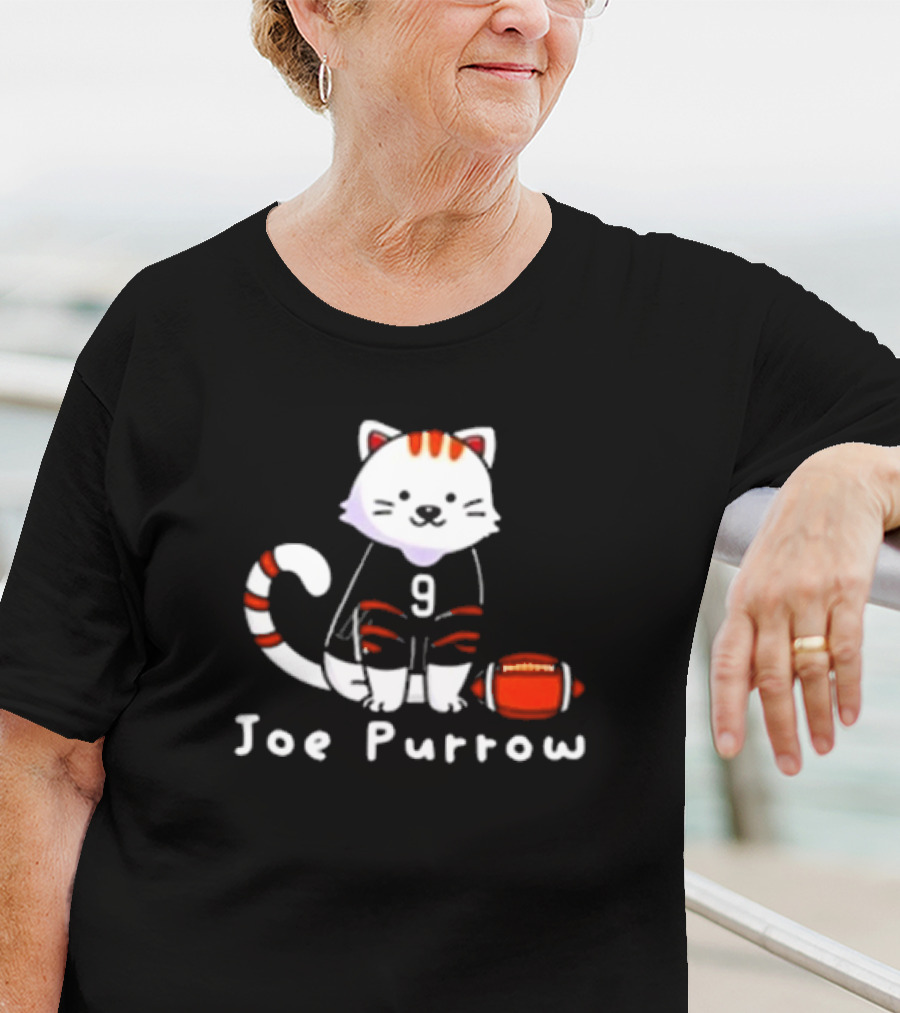Cincinnati Bengals Cat Joe Purrow Football Player T-Shirt