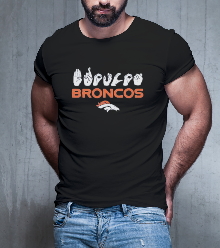 Denver Broncos ASL Hand Love Sign Broncos T-Shirt