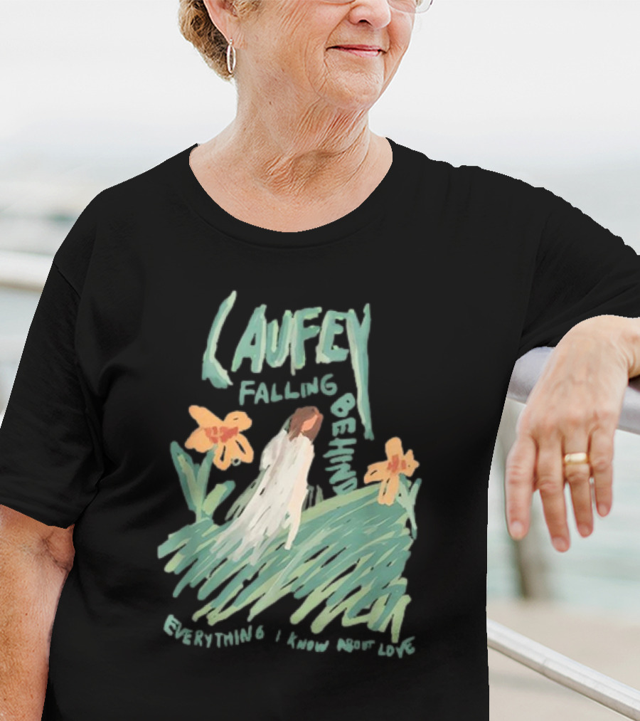 Laufey Falling Behind Everything I Know About Love With Daisies And Figure In Field T-Shirt