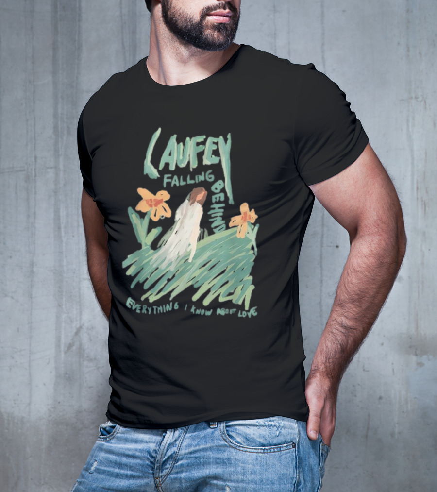 Laufey Falling Behind Everything I Know About Love With Daisies And Figure In Field T-Shirt