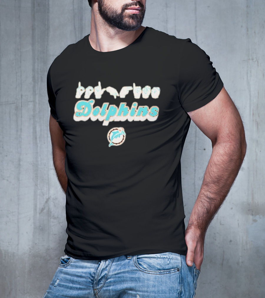 Miami Dolphins Love Hand Sign ASL T-Shirt