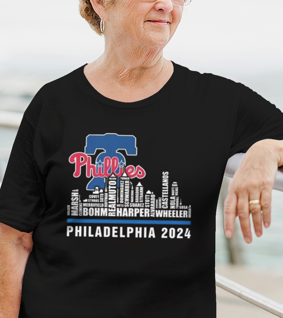 Philadelphia Phillies Player Lineup Skyline T-Shirt