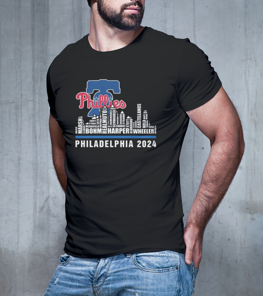 Philadelphia Phillies Player Lineup Skyline T-Shirt