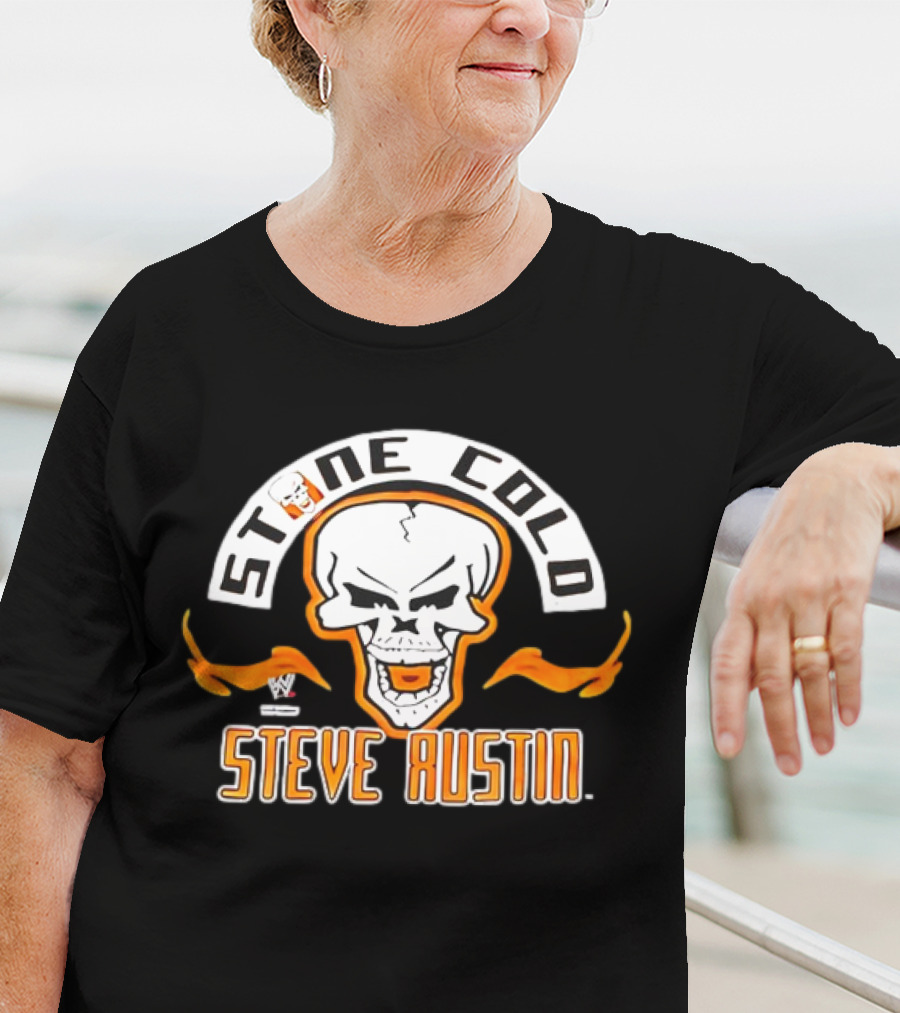 Stone Cold Steve Austin WWE Skull Flame Vintage T-Shirt