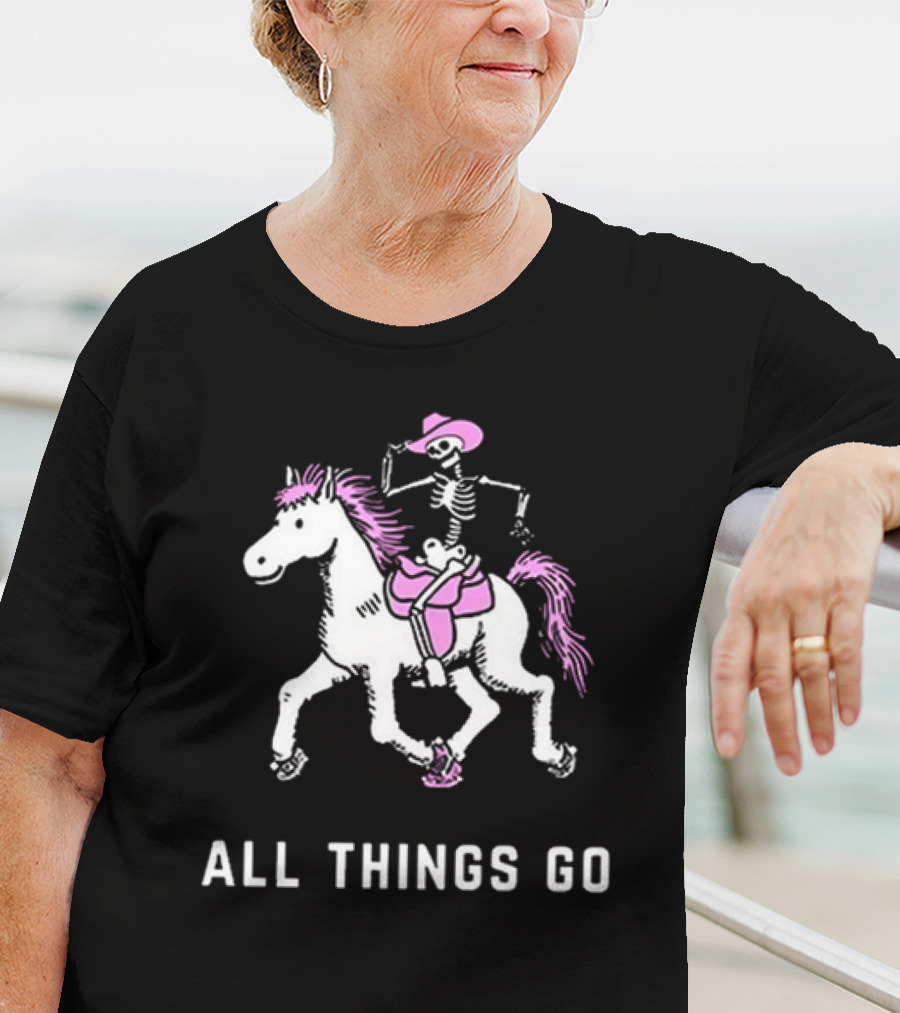 All Things Go Skeleton Riding Pony NYC Lineup T-Shirt