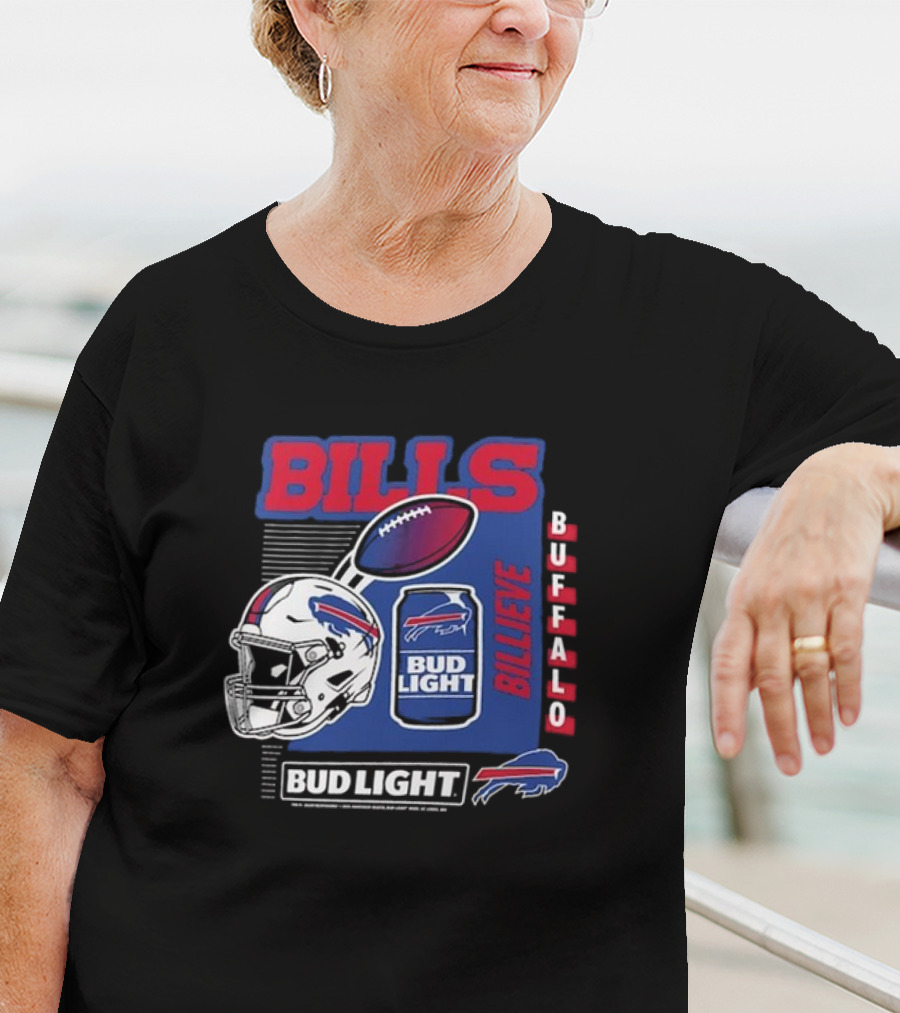 Buffalo Bills Billeve Bud Light Football Helmet Can T-Shirt