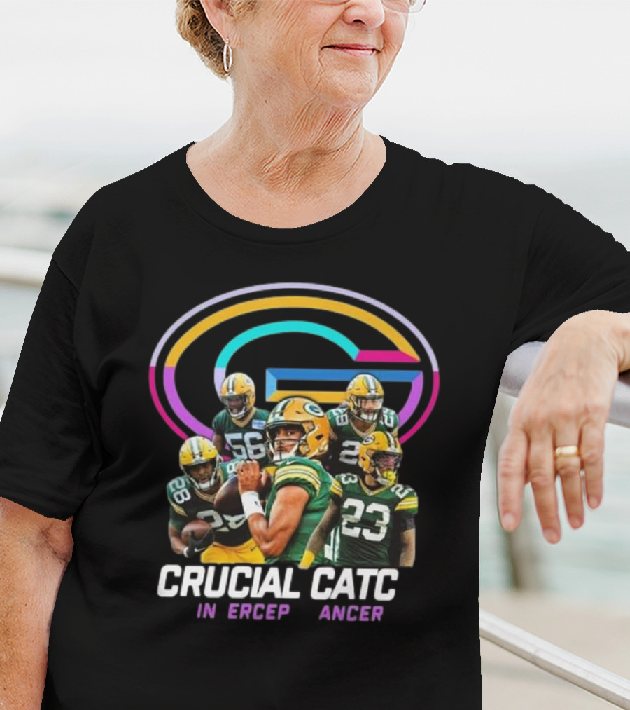 Green Bay Packers Crucial Catch Intercept Cancer NFL Players Team T-Shirt