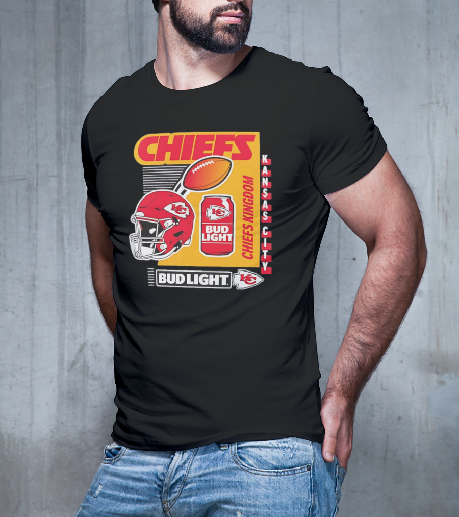 Kansas City Chiefs Bud Light Chiefs Kingdom Helmet Football Can T-Shirt