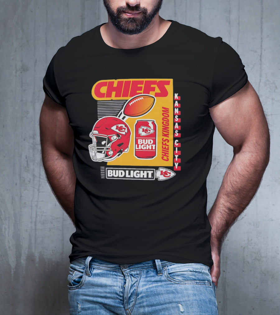 Kansas City Chiefs Bud Light Chiefs Kingdom Helmet Football Can T-Shirt
