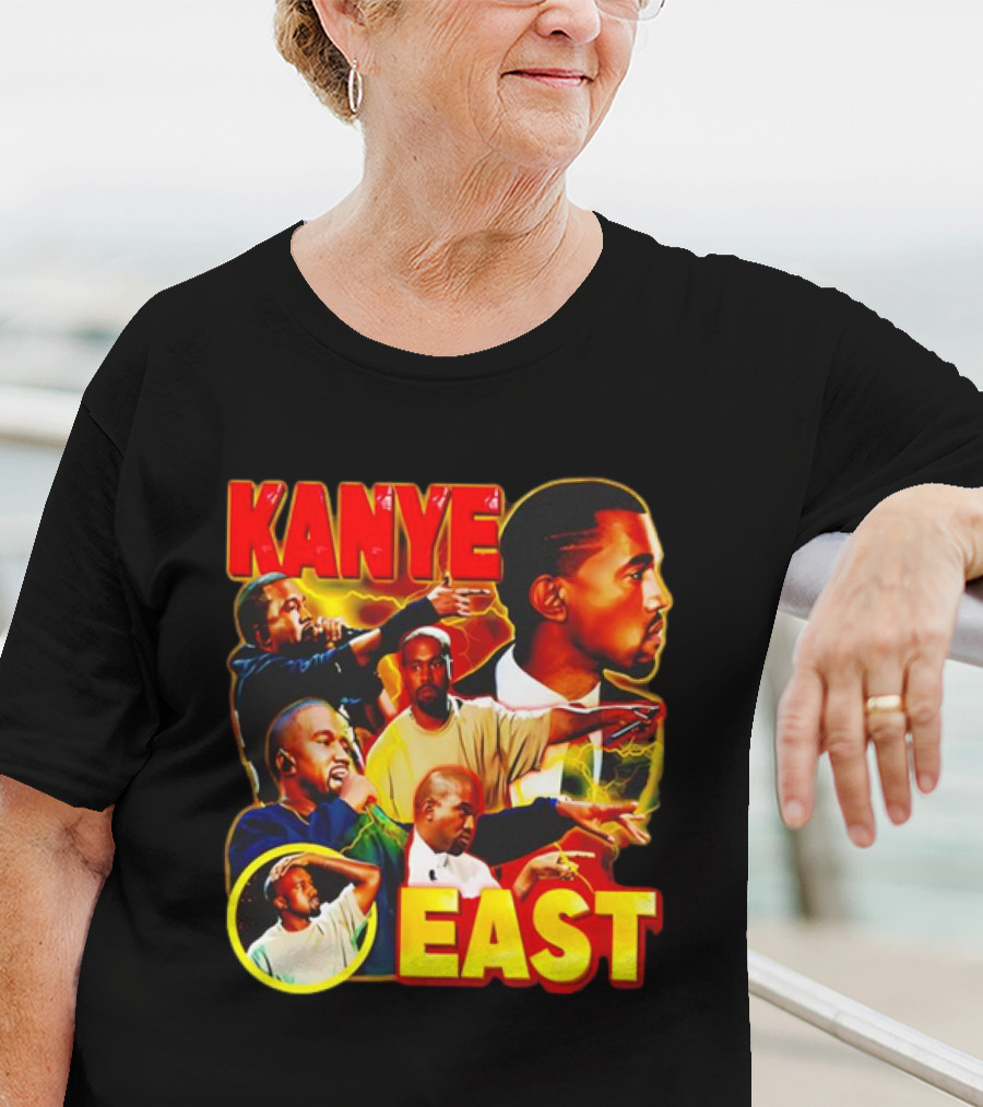 Kanye West Kanye East Rapper Star Retro Multicolor Faces T-Shirt