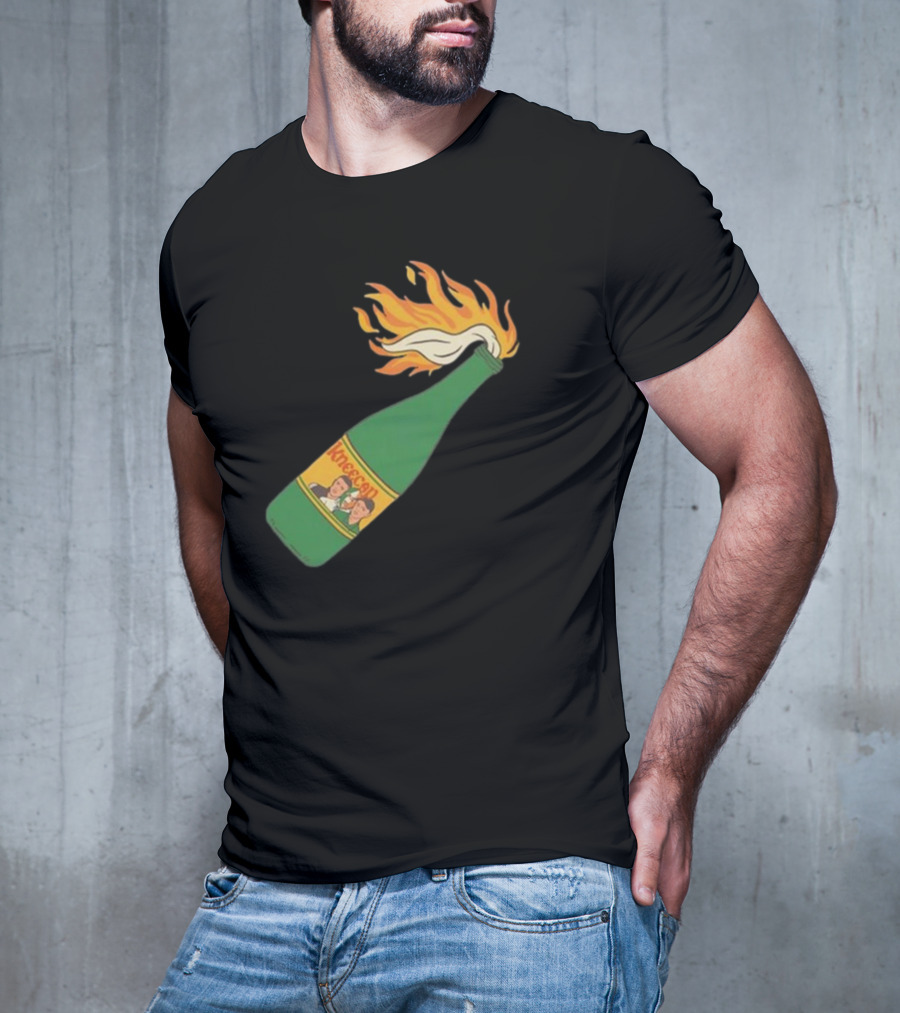 Kneecap Flaming Buckfast Molotov Bottle Green T-Shirt