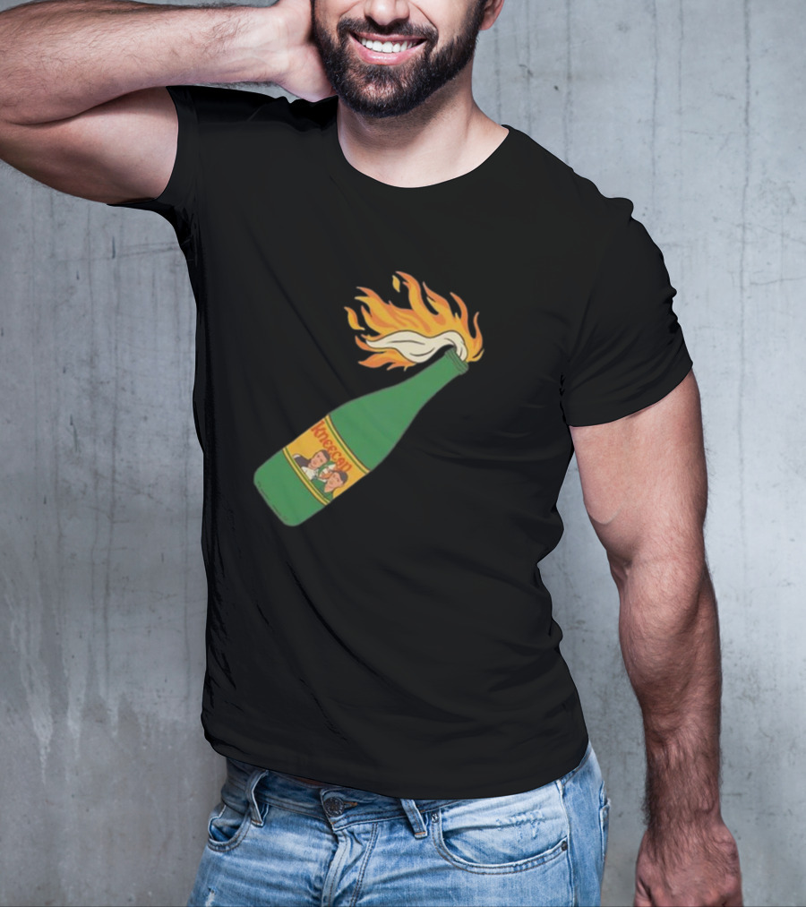 Kneecap Flaming Buckfast Molotov Bottle Green T-Shirt