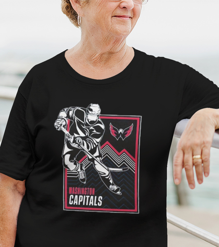 Washington Capitals Hockey Player Graphic With Team T-Shirt