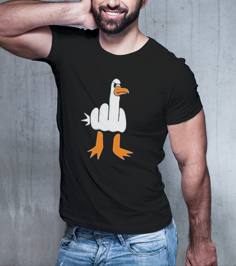 Duck Flipping The Bird Middle Finger Gesture T-Shirt
