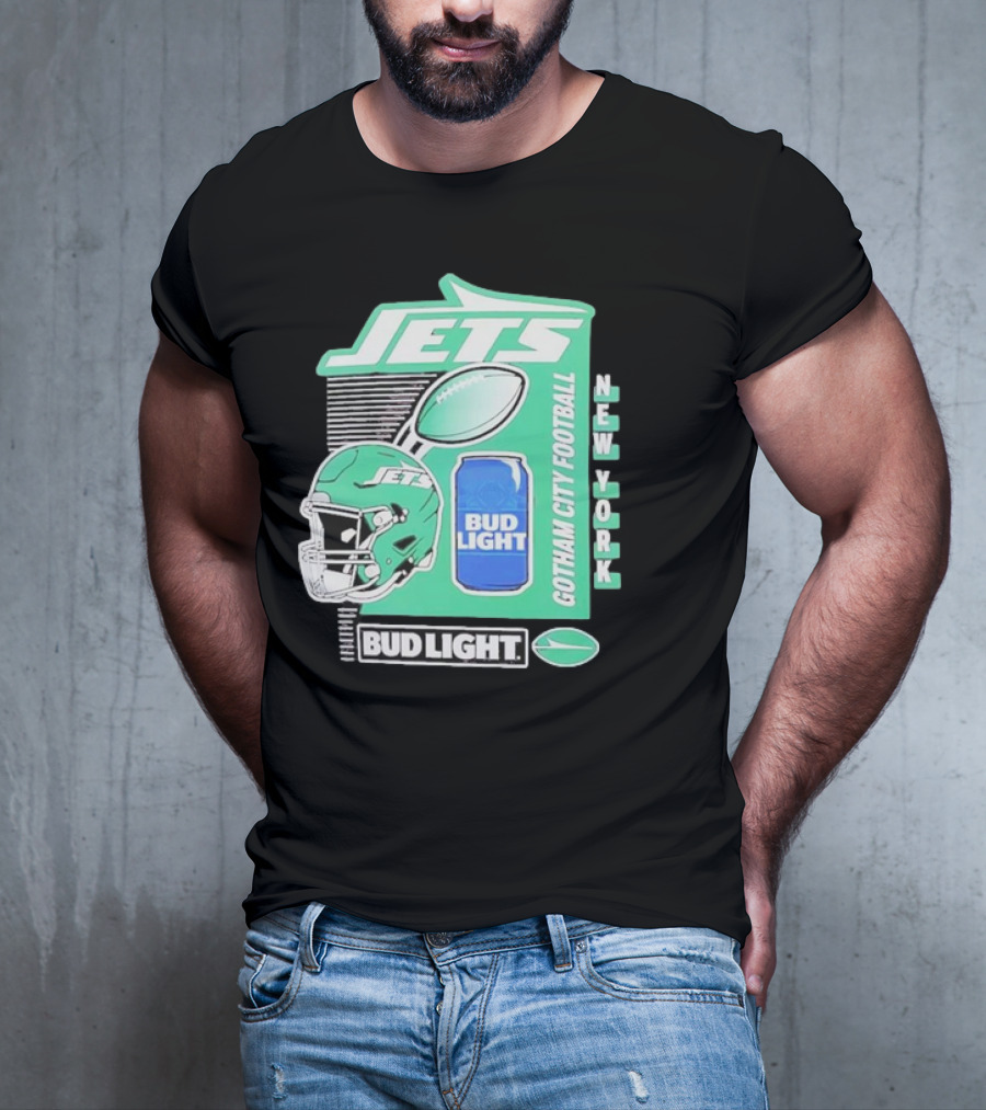 Jets New York Bud Light Gotham City Football T-Shirt