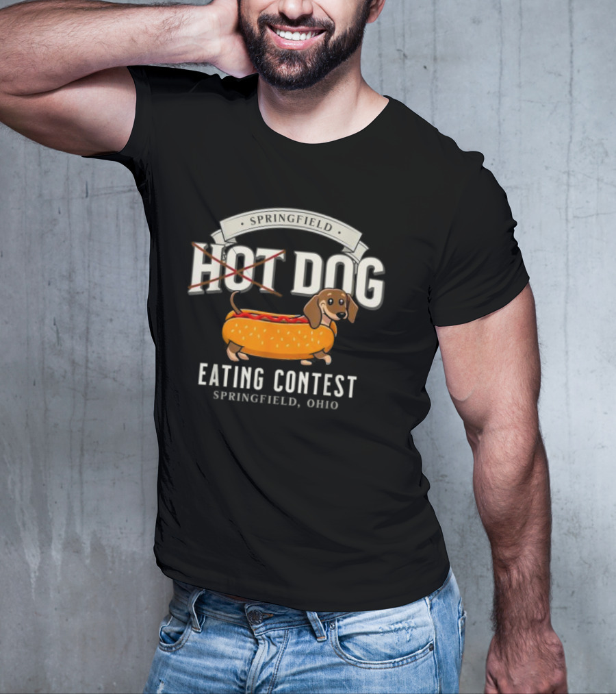 Springfield Hot Dog Eating Contest Springfield Ohio Dachshund Bun T-Shirt