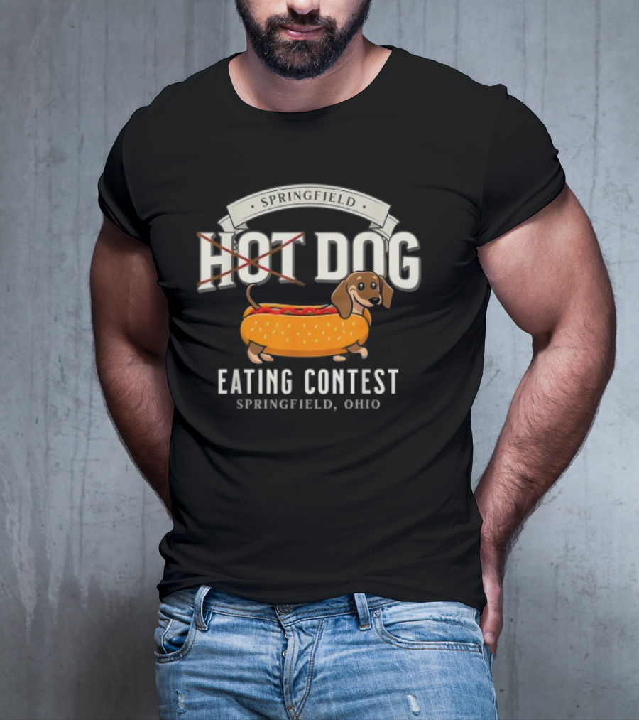 Springfield Hot Dog Eating Contest Springfield Ohio Dachshund Bun T-Shirt