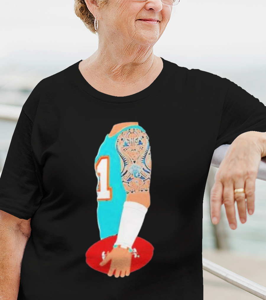 Tua Tagovailoa Football Arm Miami Dolphins Number 1 T-Shirt