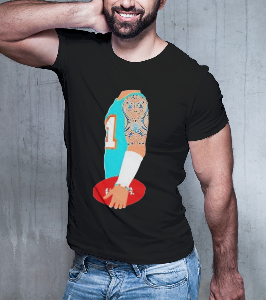 Tua Tagovailoa Football Arm Miami Dolphins Number 1 T-Shirt