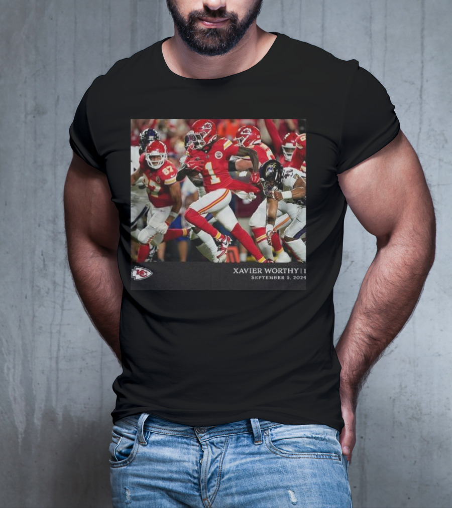 Xavier Worthy Kansas City Chiefs NFL Week 1 September 5 T-Shirt