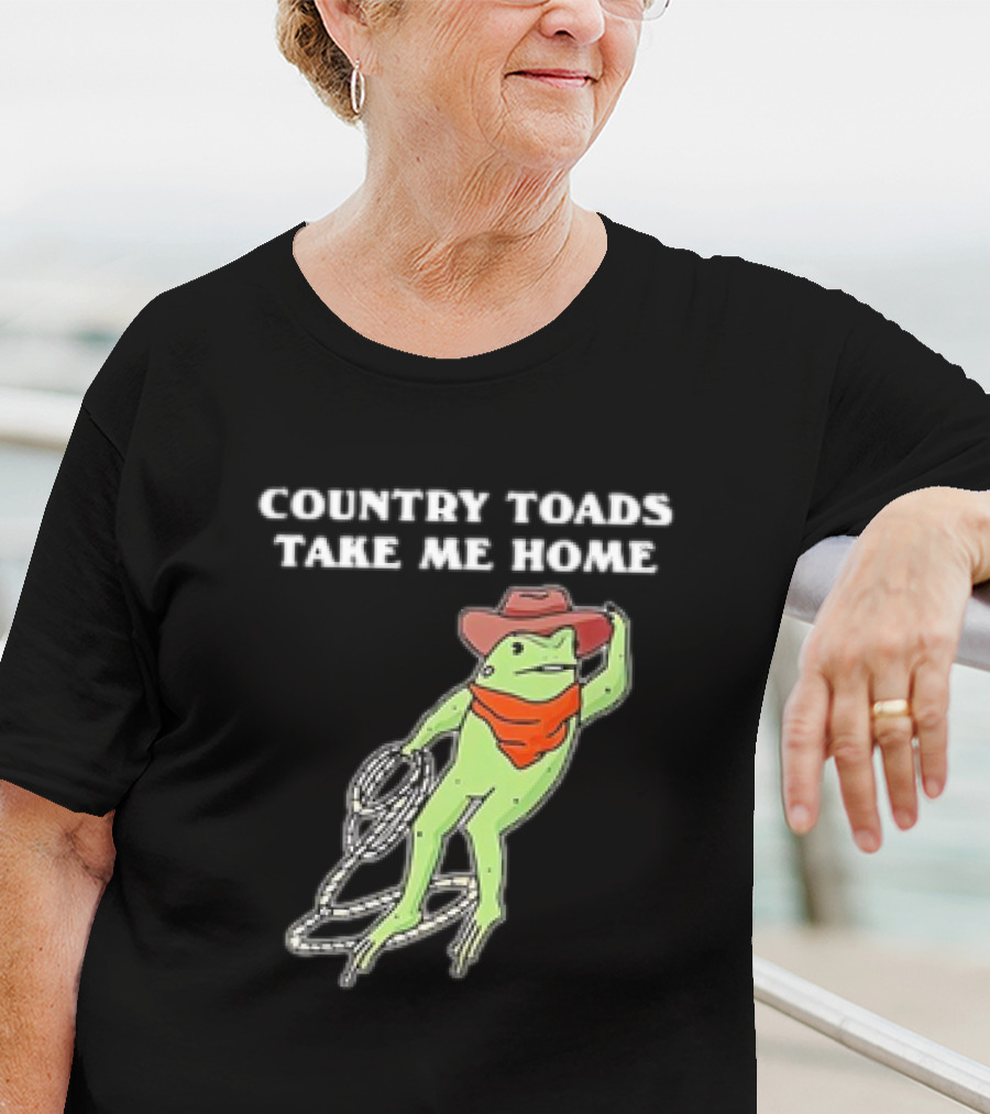 Country Toads Take Me Home Cowboy Frog Funny Western T-Shirt