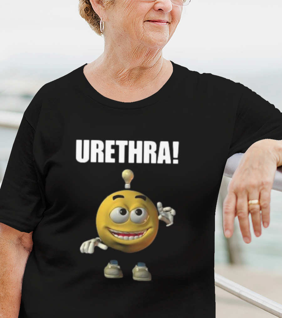 Cringey Tees Urethra Eureka Animated Smiley Light Bulb Idea T-Shirt