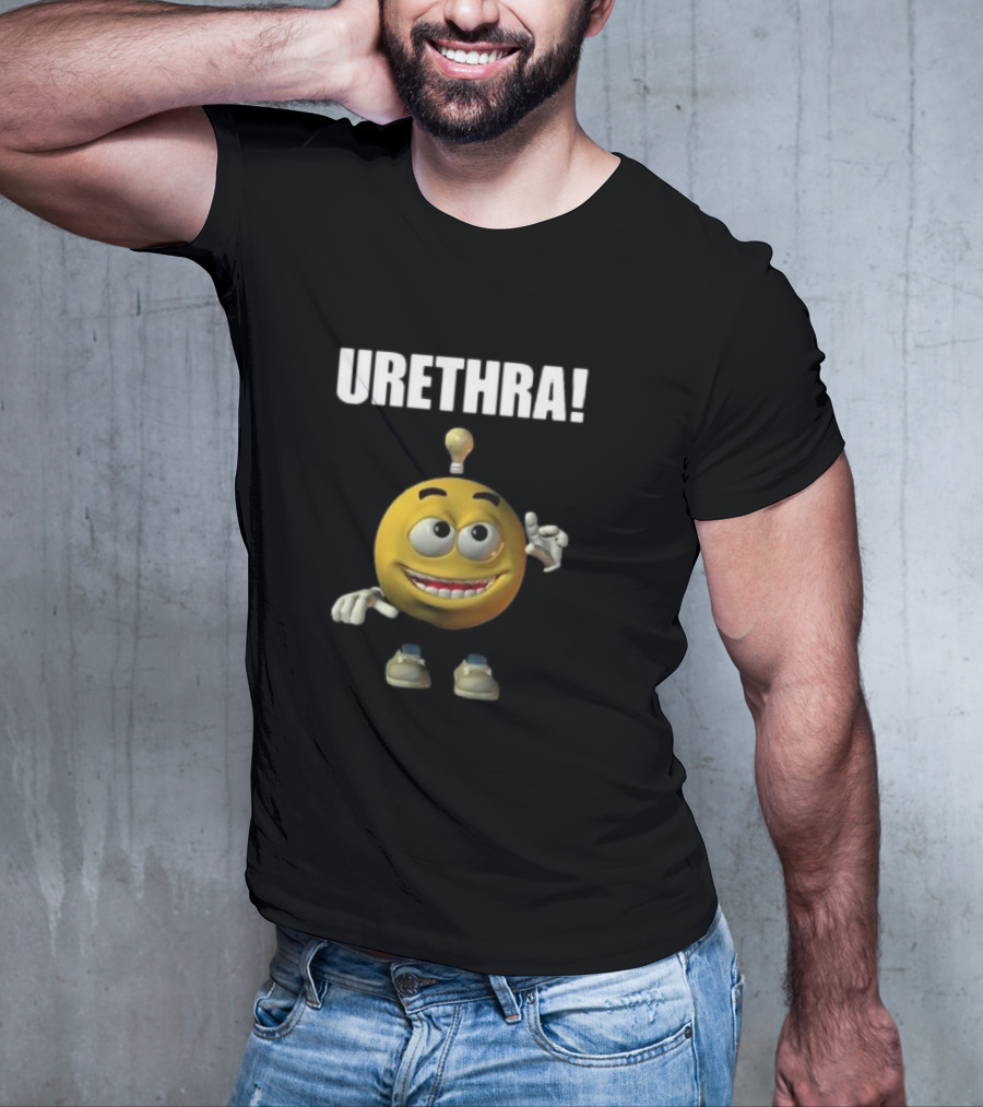 Cringey Tees Urethra Eureka Animated Smiley Light Bulb Idea T-Shirt