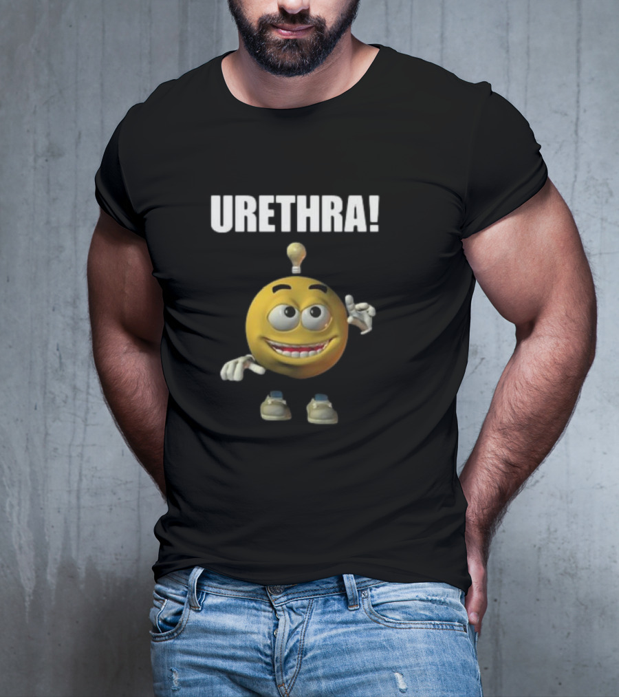 Cringey Tees Urethra Eureka Animated Smiley Light Bulb Idea T-Shirt