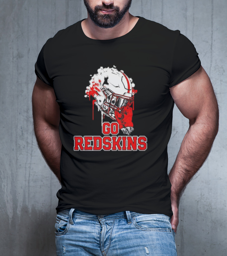 Go Redskins Helmet Burst T-Shirt