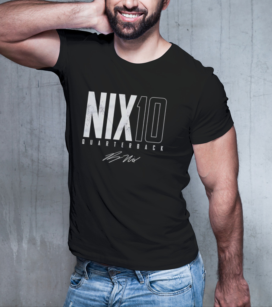 Nix 10 Quarterback Vintage Denver Broncos NFL Football Bo Nix Elite T-Shirt