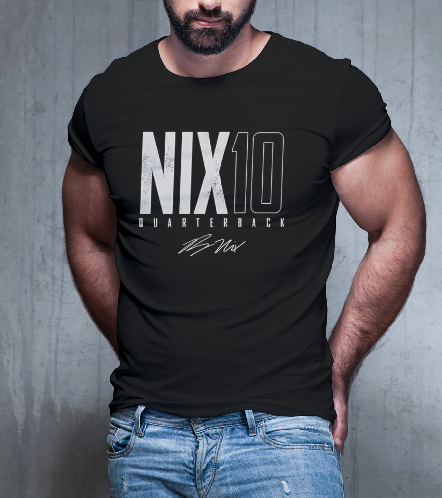 Nix 10 Quarterback Vintage Denver Broncos NFL Football Bo Nix Elite T-Shirt