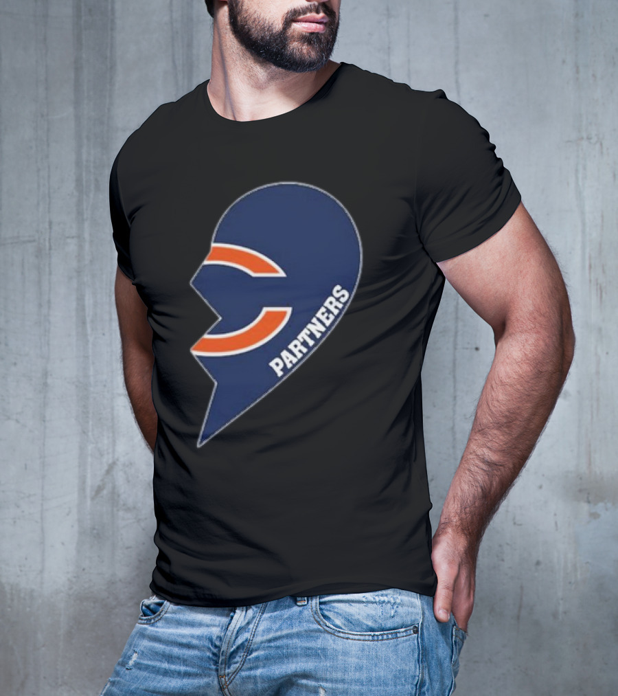 Chicago Bears Logo Partners Half Heart T-Shirt