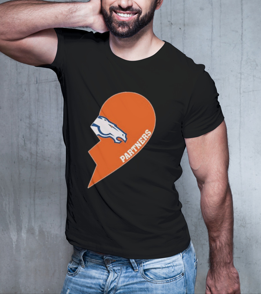 Denver Broncos Orange Half Heart Partners T-Shirt