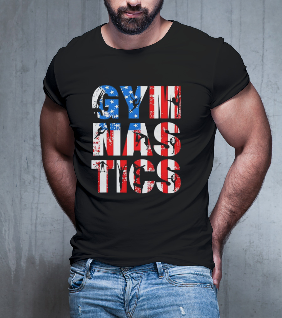 American Flag Gymnastics Team Lovers USA Gymnast T-Shirt