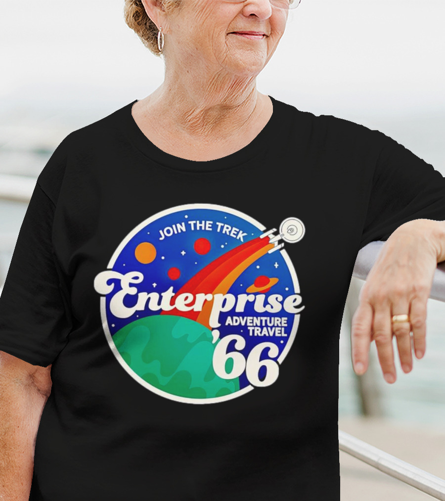 Join The Trek '66 Enterprise Adventure Travel Space Journey T-Shirt