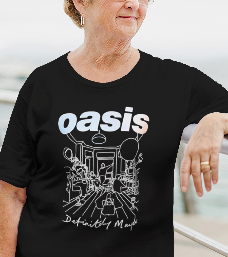 Oasis Definitely Maybe Line Drawing 90s Britpop Album T-Shirt
