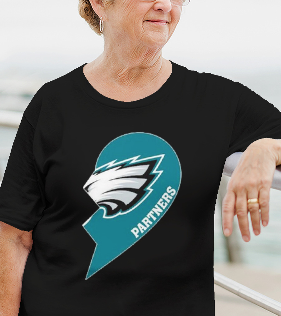 Philadelphia Eagles Partners Logo Half Heart T-Shirt