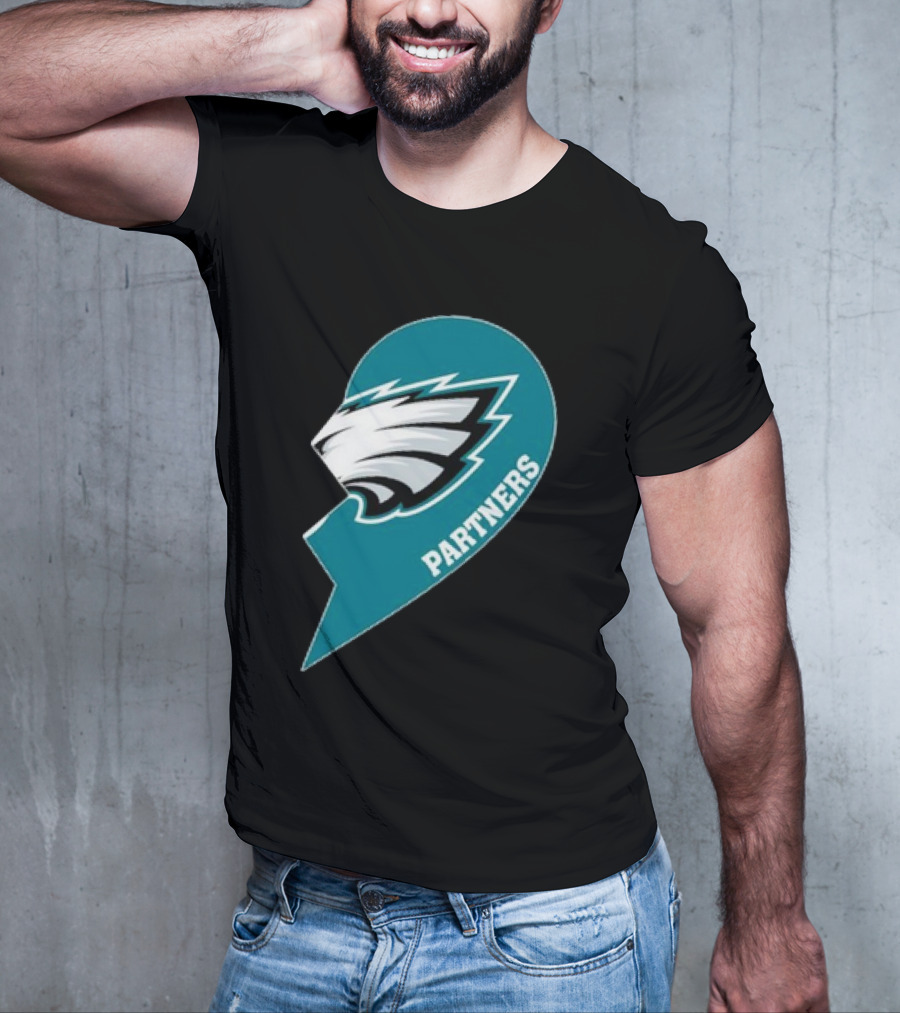 Philadelphia Eagles Partners Logo Half Heart T-Shirt