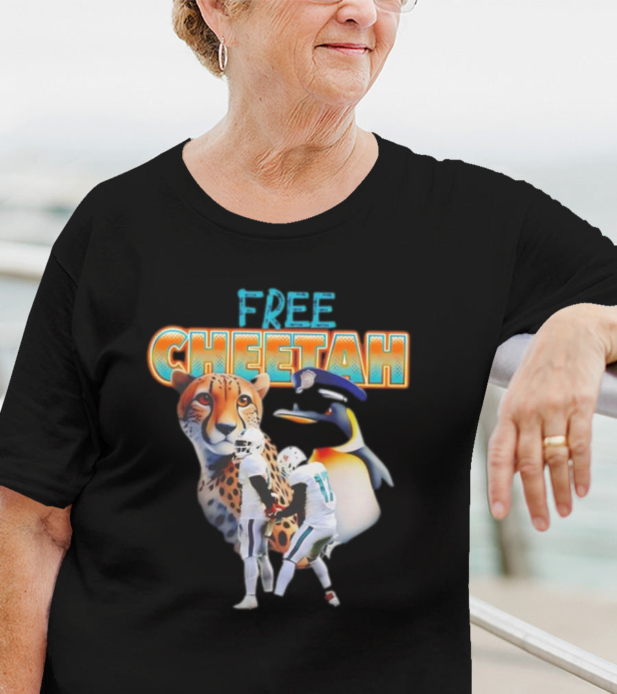 Jaelan Phillips Tyreek Hill Free Cheetah Football Penguin T-Shirt