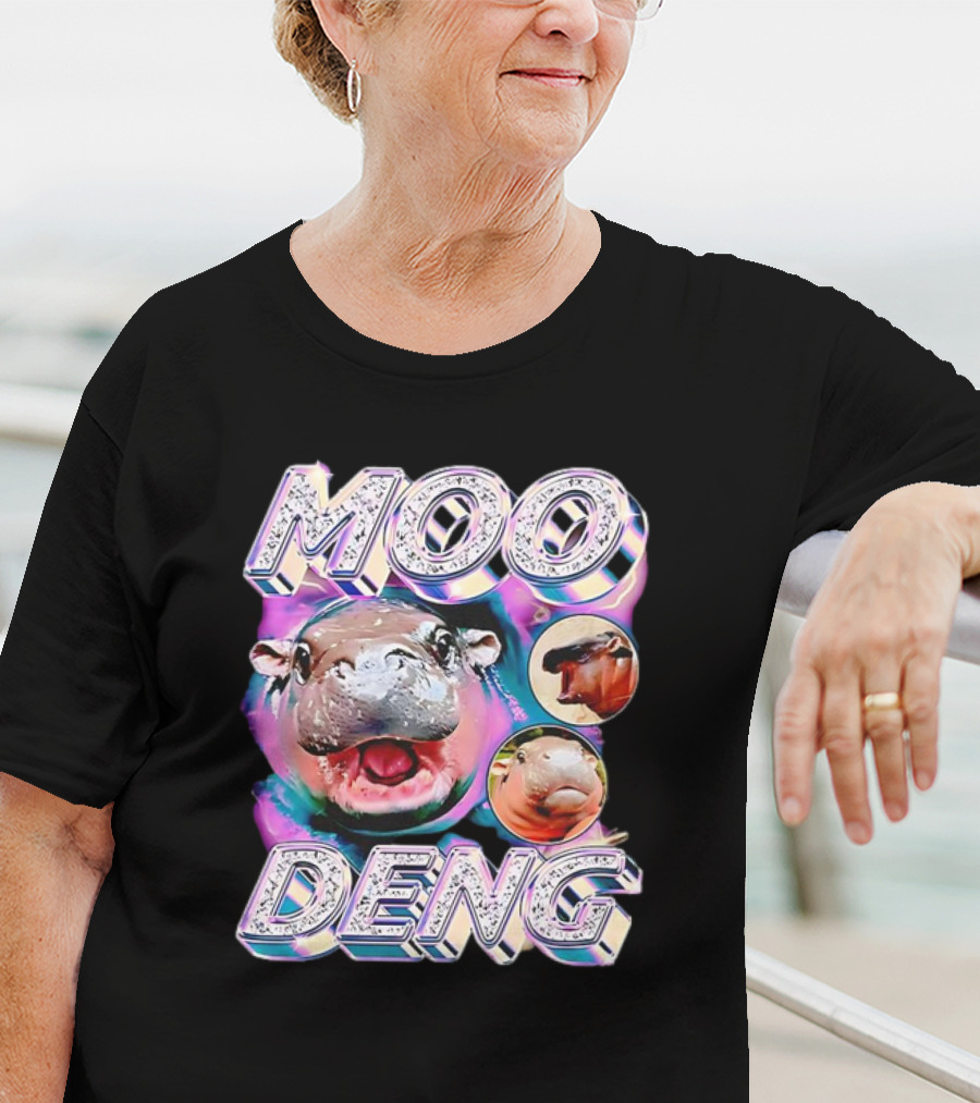 Moo Deng Colorful Hippo Pop Art Vintage Retro T-Shirt