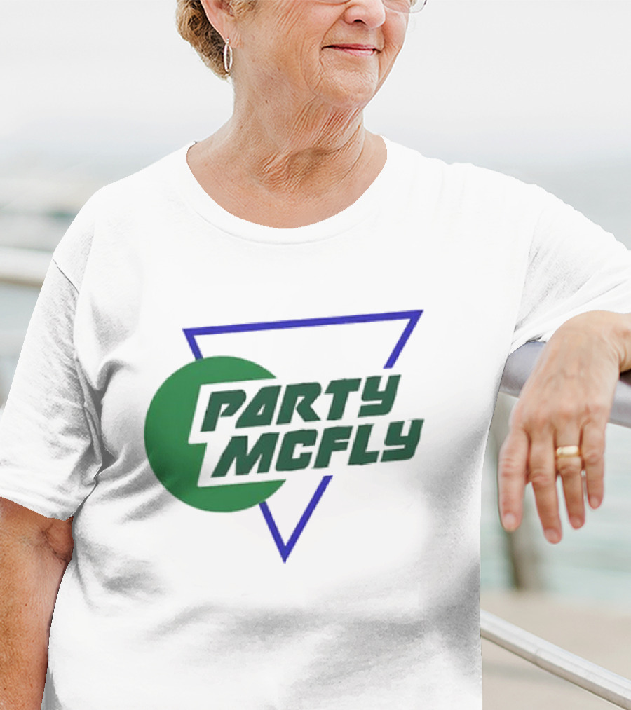 Party Mcfly Retro 80s Neon Triangle Circle T-Shirt