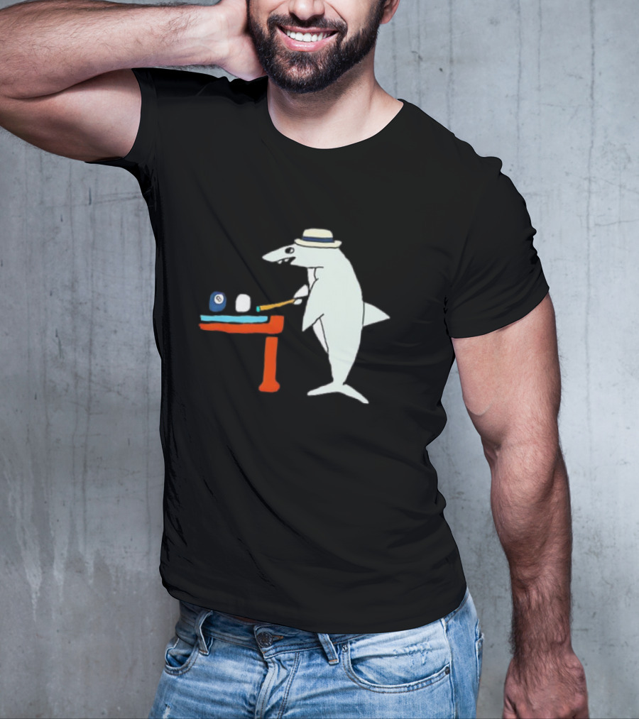 Pool Shark Meme Playing Billiards With Cue And Eight Ball T-Shirt
