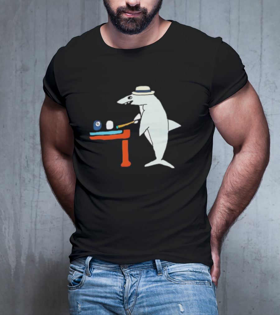 Pool Shark Meme Playing Billiards With Cue And Eight Ball T-Shirt
