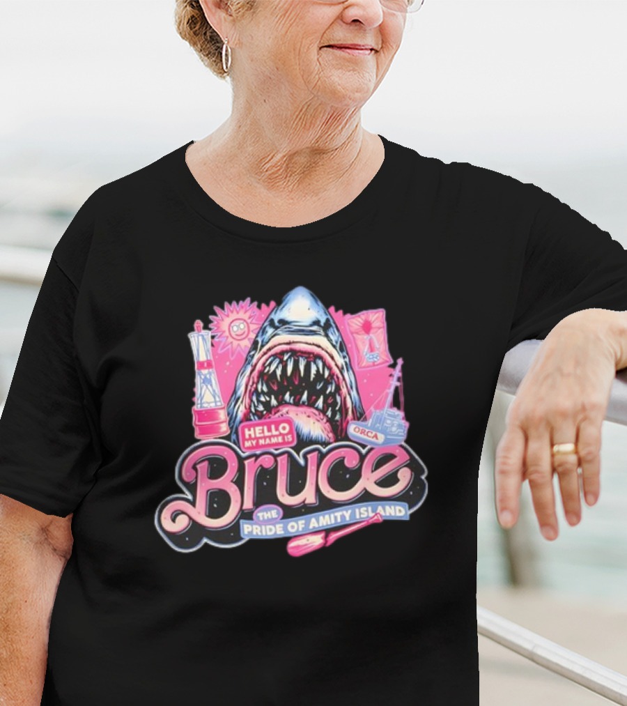 Bruce The Shark Hello My Name Is The Pride Of Amity Island Orca T-Shirt