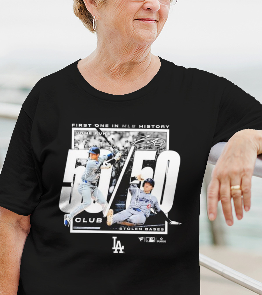 First One In MLB History 50/50 Club Home Runs Stolen Bases LA Dodgers T-Shirt