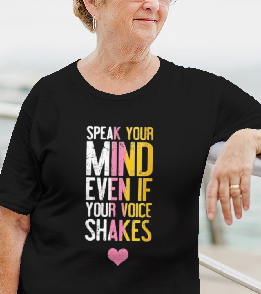 Speak Your Mind Even If Your Voice Shakes RBG Retro Heart T-Shirt