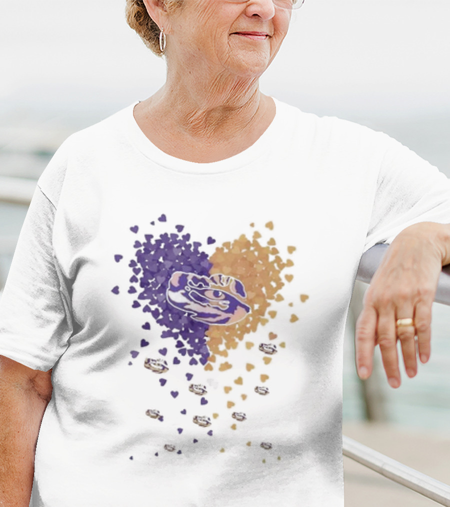 Heart Full Of LSU Tigers Geaux Tigers Purple And Gold T-Shirt